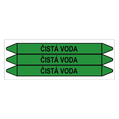 Značení potrubí, čistá voda,3 ks, 355 × 37 mm